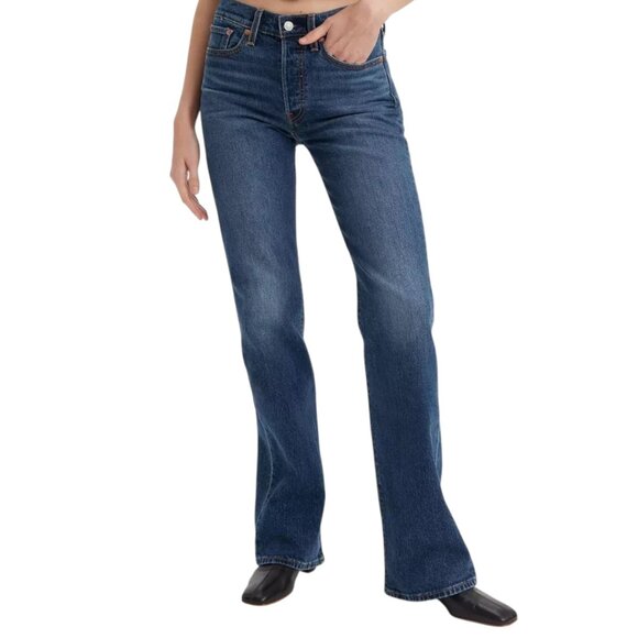 LEVI’S Wedgie Bootcut Jeans Dark Wash High Rise Button Fly w32 l32 - Picture 1 of 15